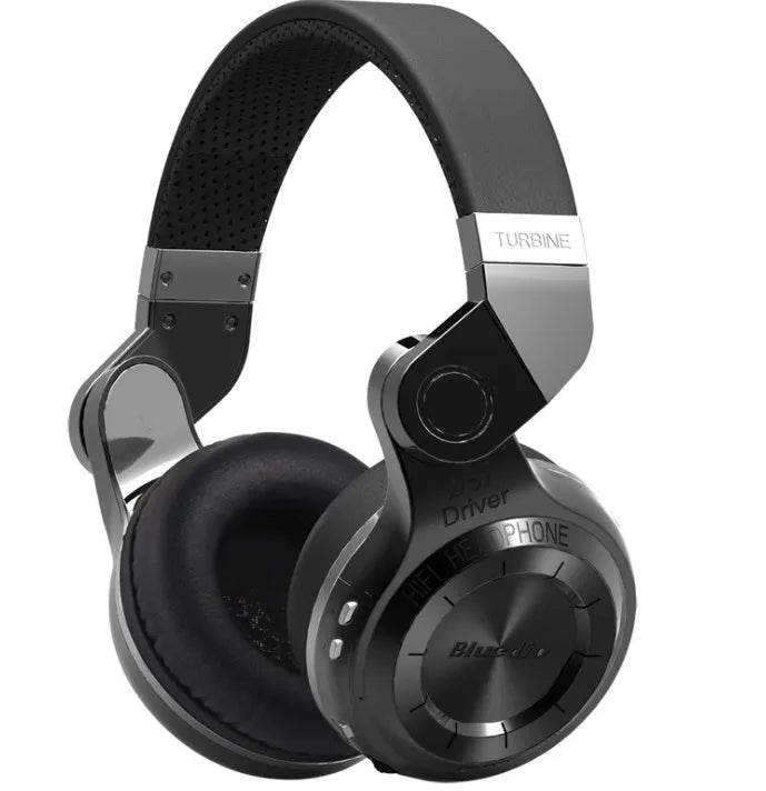Blue String T2 Smart Edition 4.1 over-ear headset in black with folding metal headband and detachable cable.