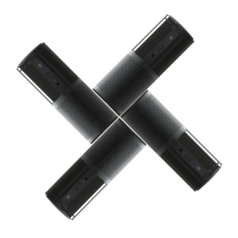 Compact car air purifier in black, reducing 99.9% of allergens with HEPA technology