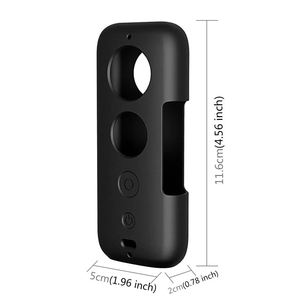 Insta360 ONE X silicone protective case in black or red colours showing camera protection