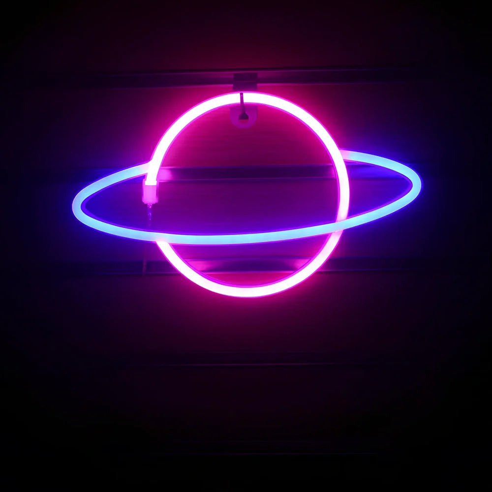 Modern pendant planet LED night light with HIPS shade, 300mm width, for bedroom and study illumination