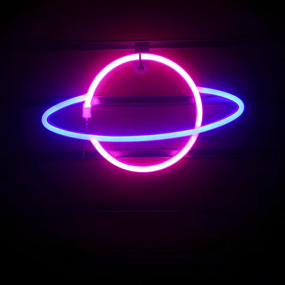 Modern pendant planet LED night light with HIPS shade, 300mm width, for bedroom and study illumination