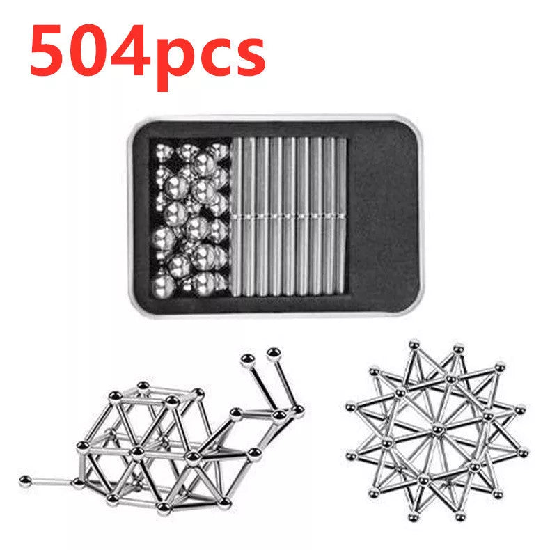 Buck Ball Magnetic Stick Toy with rods and steel balls for creative play