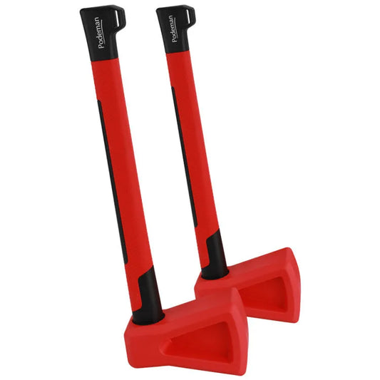 Red plastic fitness axe measuring 45cm length for home strength training equipment