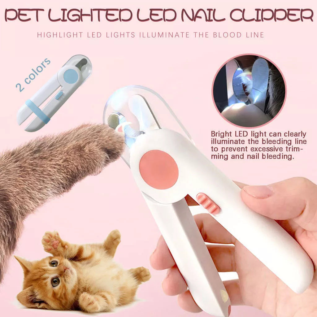 LED Light-Emitting Professional Pet Nail Clippers for Dogs and Cats with ergonomic design