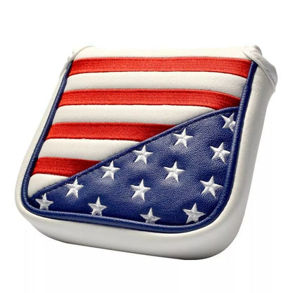 USA flag pattern golf putter cover made of durable PU synthetic leather