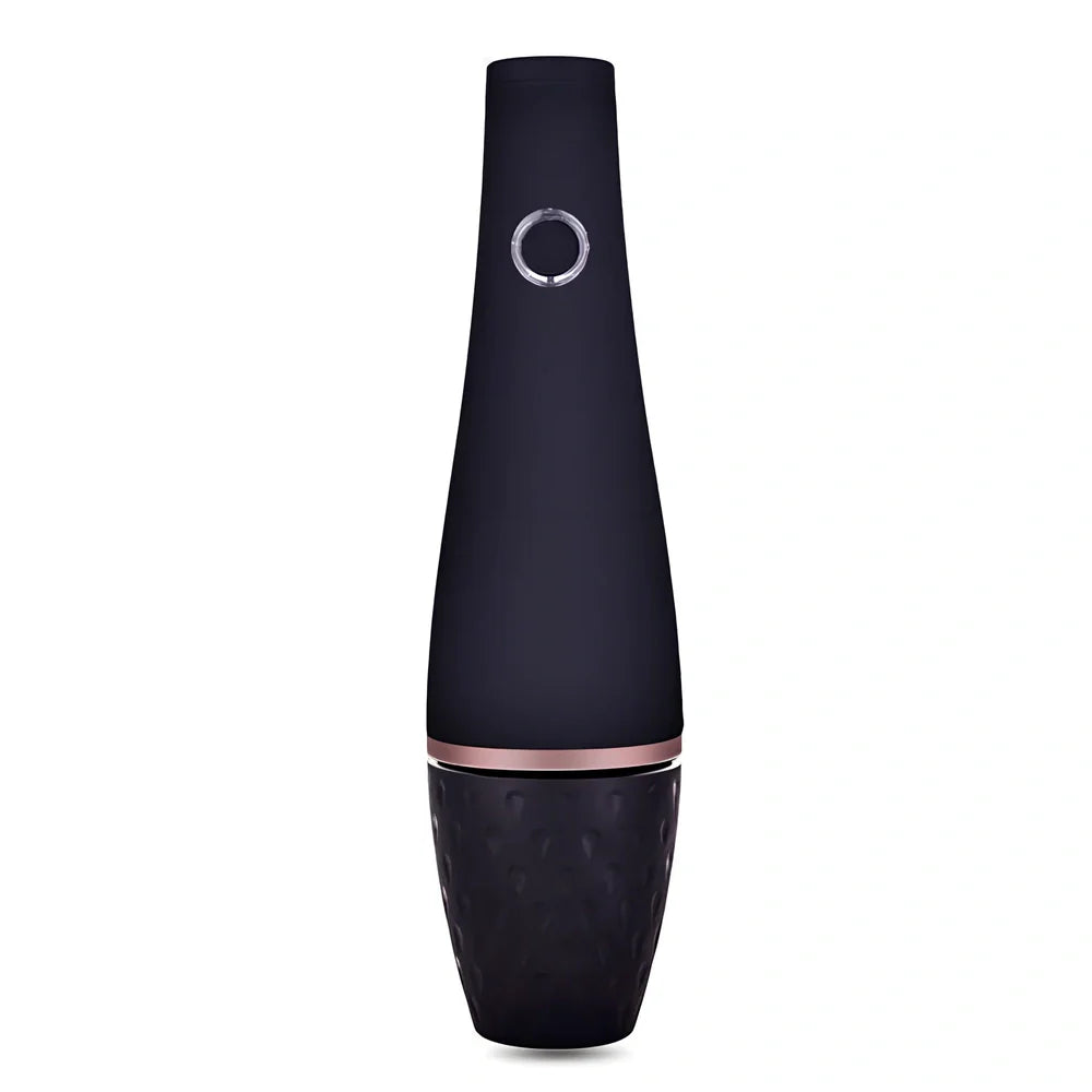 Black makeup brush cleaner with ultrasonic technology measuring 16×13×12 cm