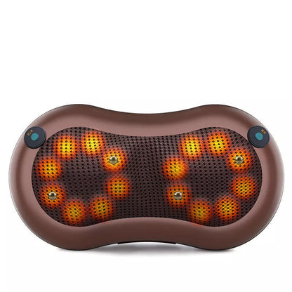 Massager Pillow with multiple head options for targeted muscle relief, compact and portable design