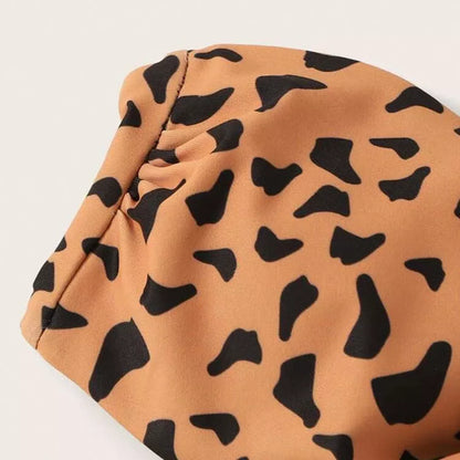 Women's leopard print bikini swimwear with adjustable straps