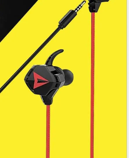 3.5mm In-Ear Gaming Earphones with Mic and 1.2m TPE Cable, 10mm Driver, Silicone Eartips, 32 Ohm Impedance for PC Mobile Travel and E-Sports Use in Black Red