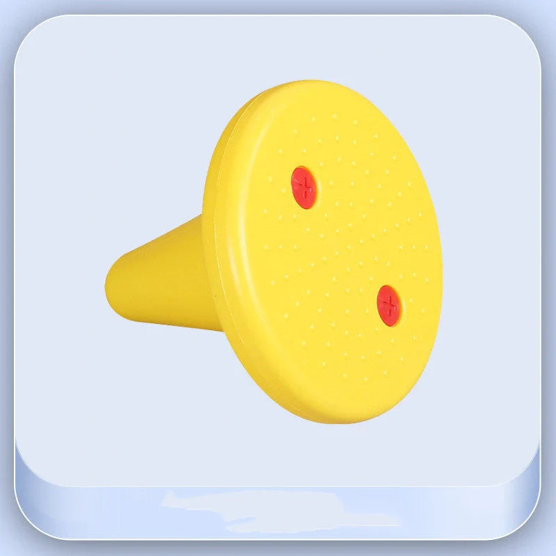 Children's balance training toy with bright colors and tactile dots for sensory development