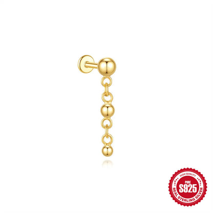 S925 sterling silver water drop shaped earrings with a flat spiral design in a gold electroplated finish.