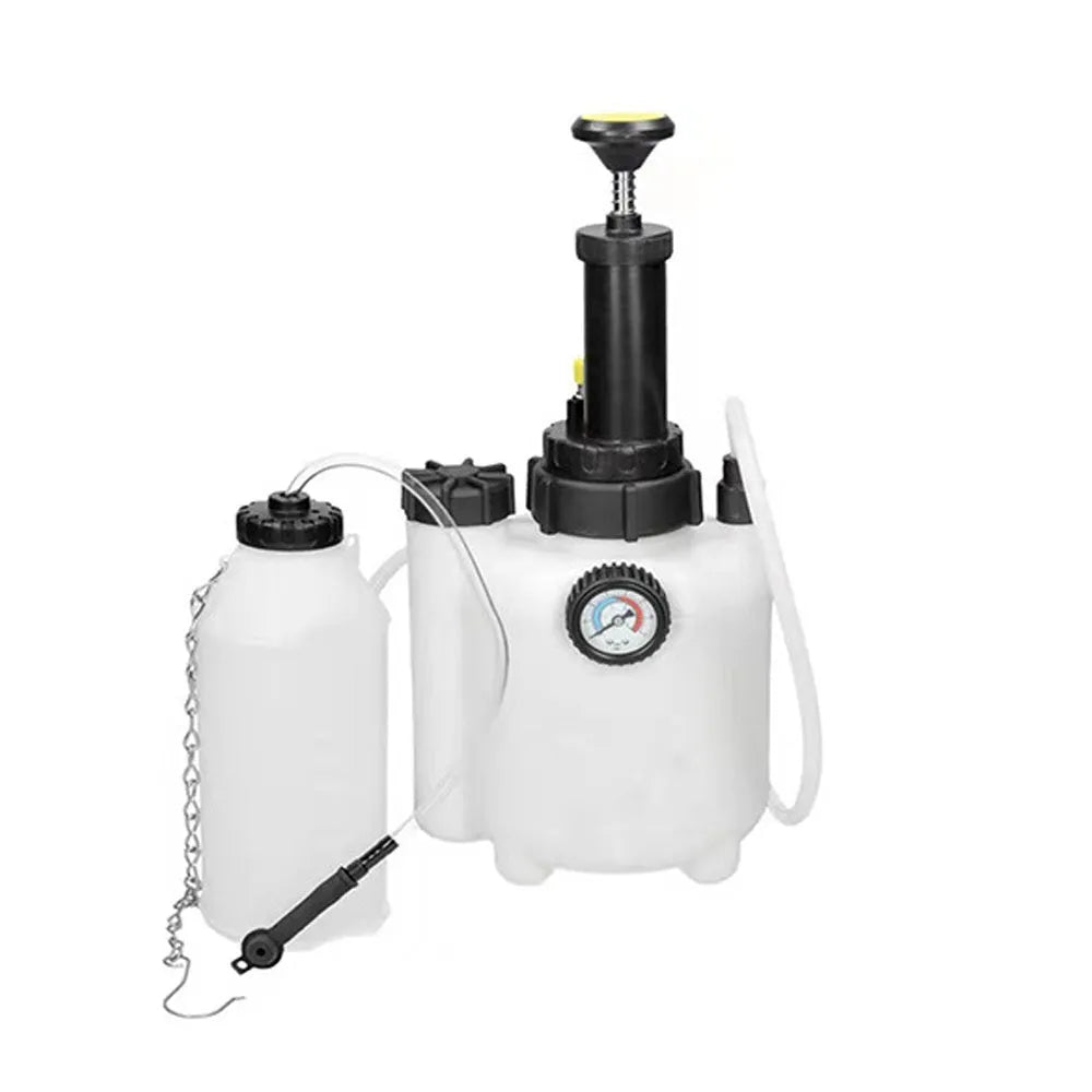 White 3-litre brake oil tank with copper and iron construction for automotive fluid changes