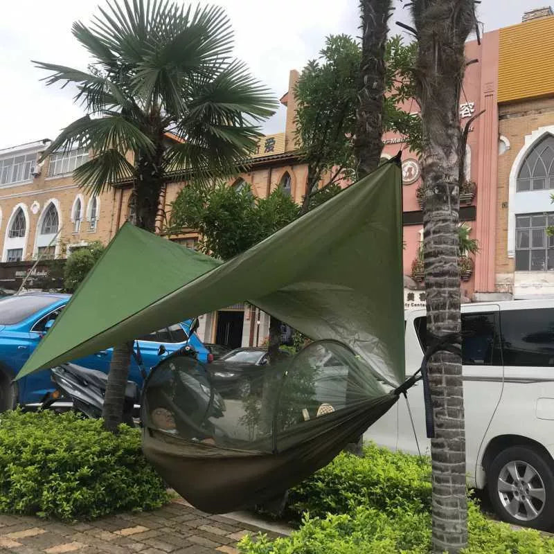 Camping Mosquito Net Hammock Package with waterproof canopy and durable nylon hammock