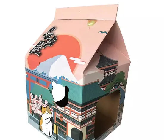 Foldable corrugated paper cat scratching board in Nagoya cat scratch board colour design.