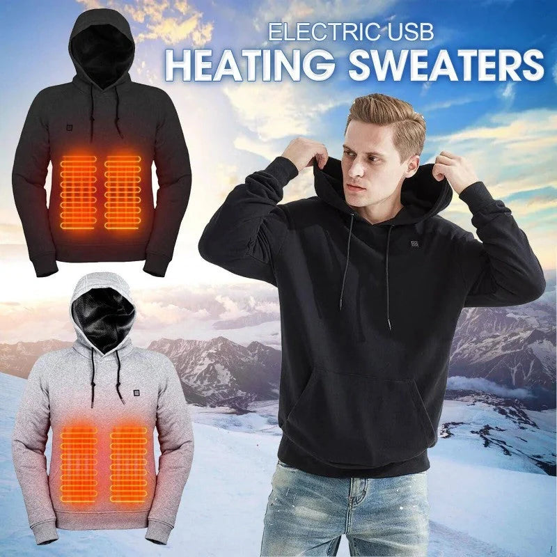 2024 Outdoor Electric USB Heating Jacket in black and gray with adjustable heat levels