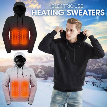 2024 Outdoor Electric USB Heating Jacket in black and gray with adjustable heat levels