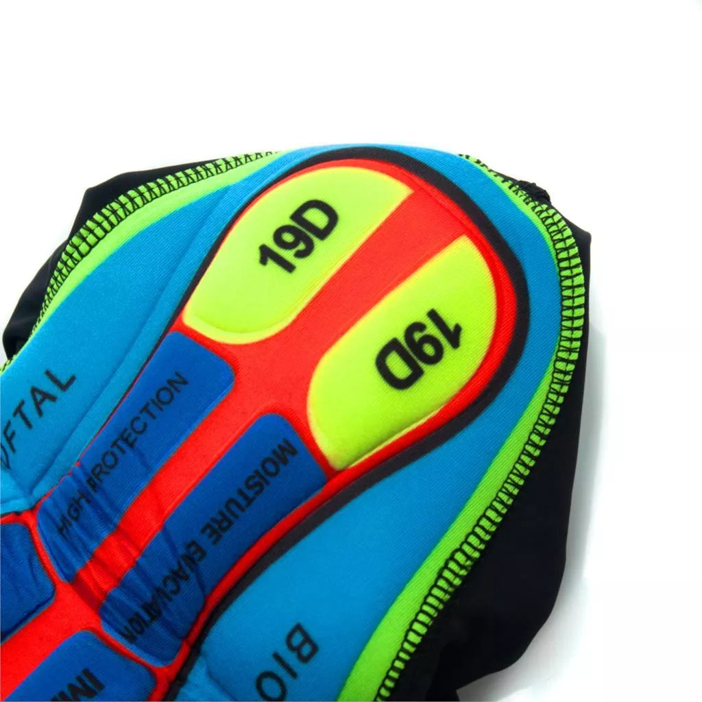 Men's Team Cycling Shorts in black and black white options, featuring breathable mesh fabric for cyclists.