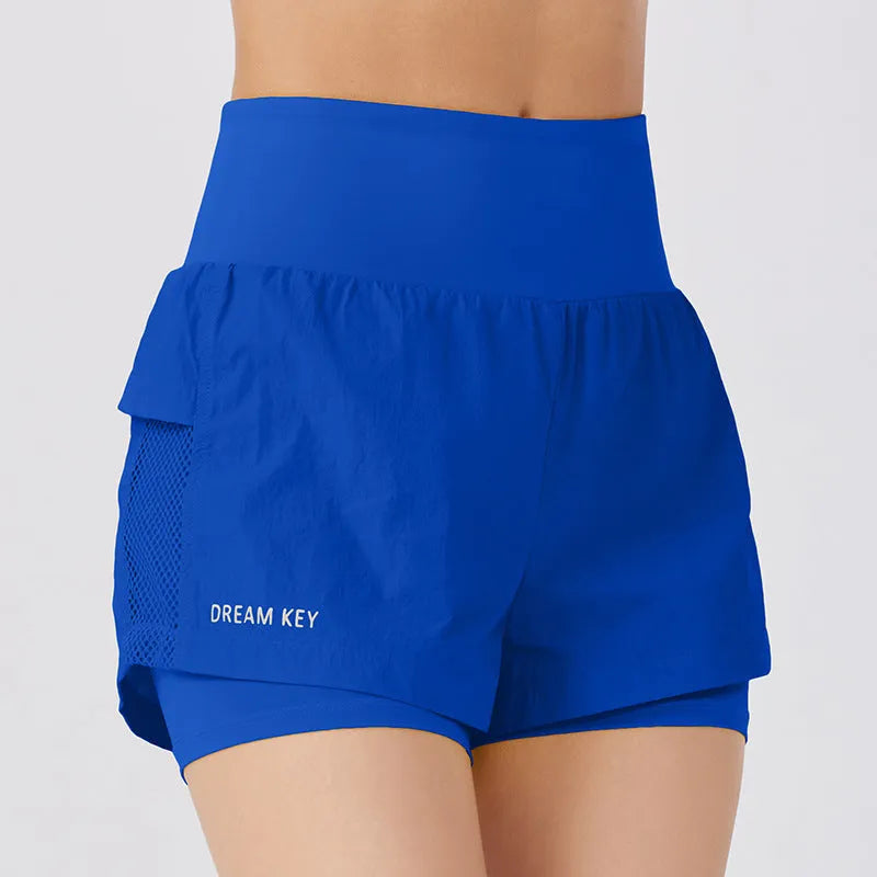 Women's cotton blend quick-drying sports shorts in loose casual fit for summer fitness activities