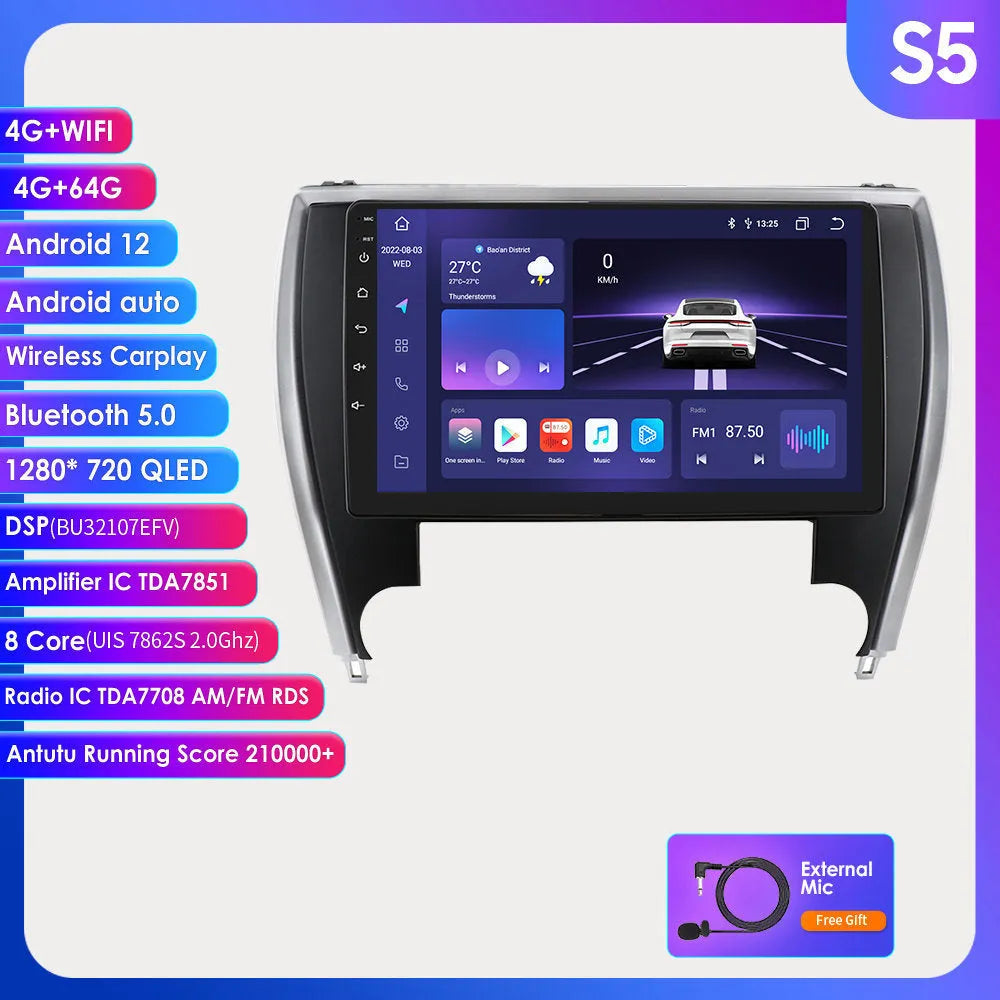 10-inch touchscreen car MP5 navigation system for 2015 Toyota Camry dashboard installation