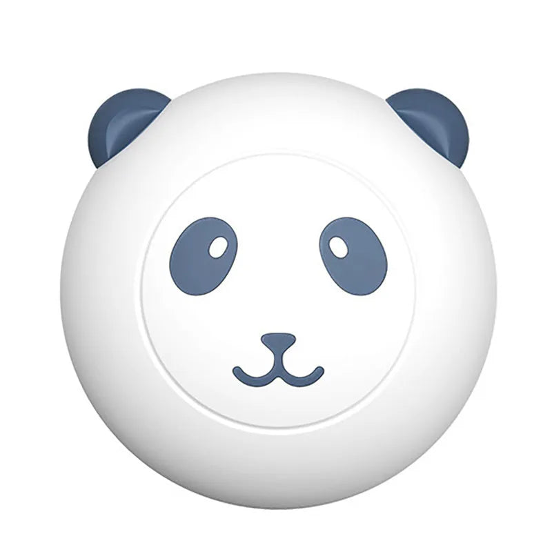 Panda-shaped silicone pet shower brush for cat and dog bathing with soft bristles