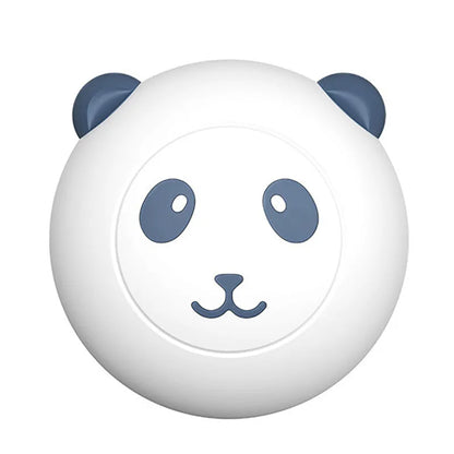 Panda-shaped silicone pet shower brush for cat and dog bathing with soft bristles