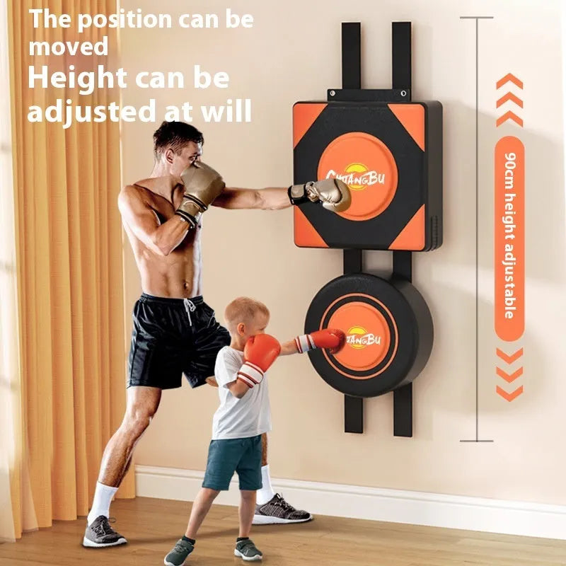 PU hanging boxing sandbag wall target for home fitness training in 30cm and 40cm sizes.