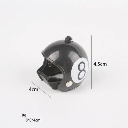 Small adjustable pet helmet for chickens and birds with sponge lining in various costume designs