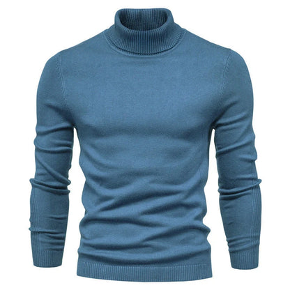 Men's slim fit turtleneck sweater in various colors for winter casual wear