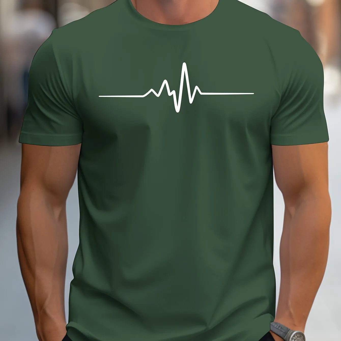 Men's loose-fit 3D sports letter print T-shirt in a summer colour
