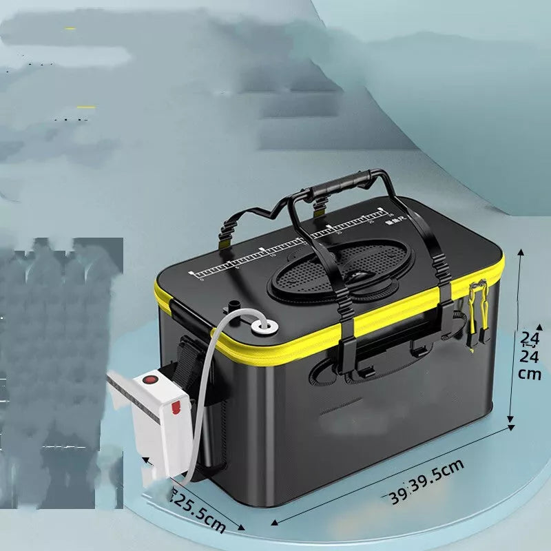 Thickened EVA Fish Protection Bucket with options for oxygen pump and multiple sizes