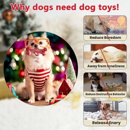 Natural rubber dog chew toy for aggressive chewers with chew bone design