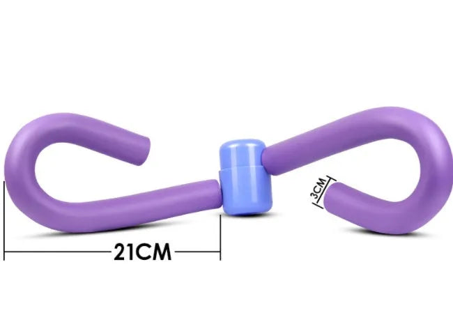 Pink PVC leg exercise clip with foam padding and steel spring for gym and home workouts