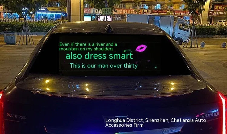 90cm by 25cm car voice control rhythm light with electroluminescent panel showing music-synchronised patterns