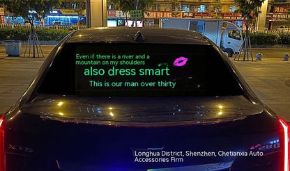 90cm by 25cm car voice control rhythm light with electroluminescent panel showing music-synchronised patterns