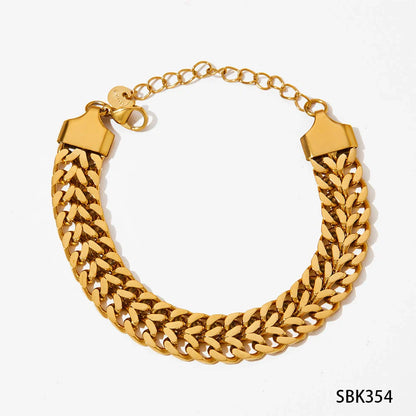 Elegant stainless steel electroplated women's bracelet with a simple design