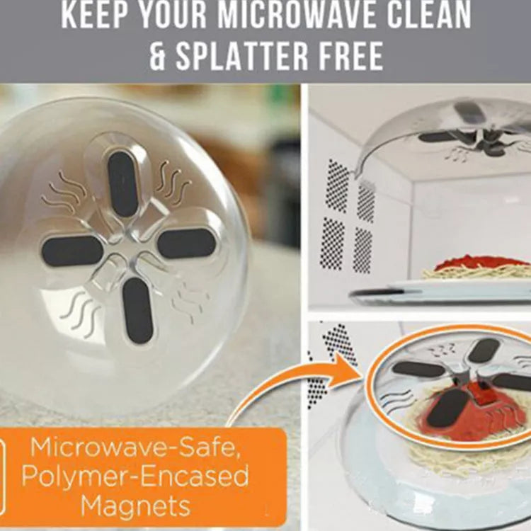 Hover Cover Spill Prevention for microwaves in white