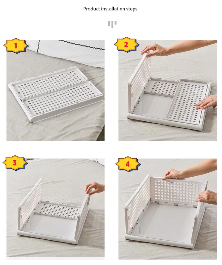 Hhomeenjoy Foldable Plastic Clothes Storage Box Drawer in Multiple Sizes