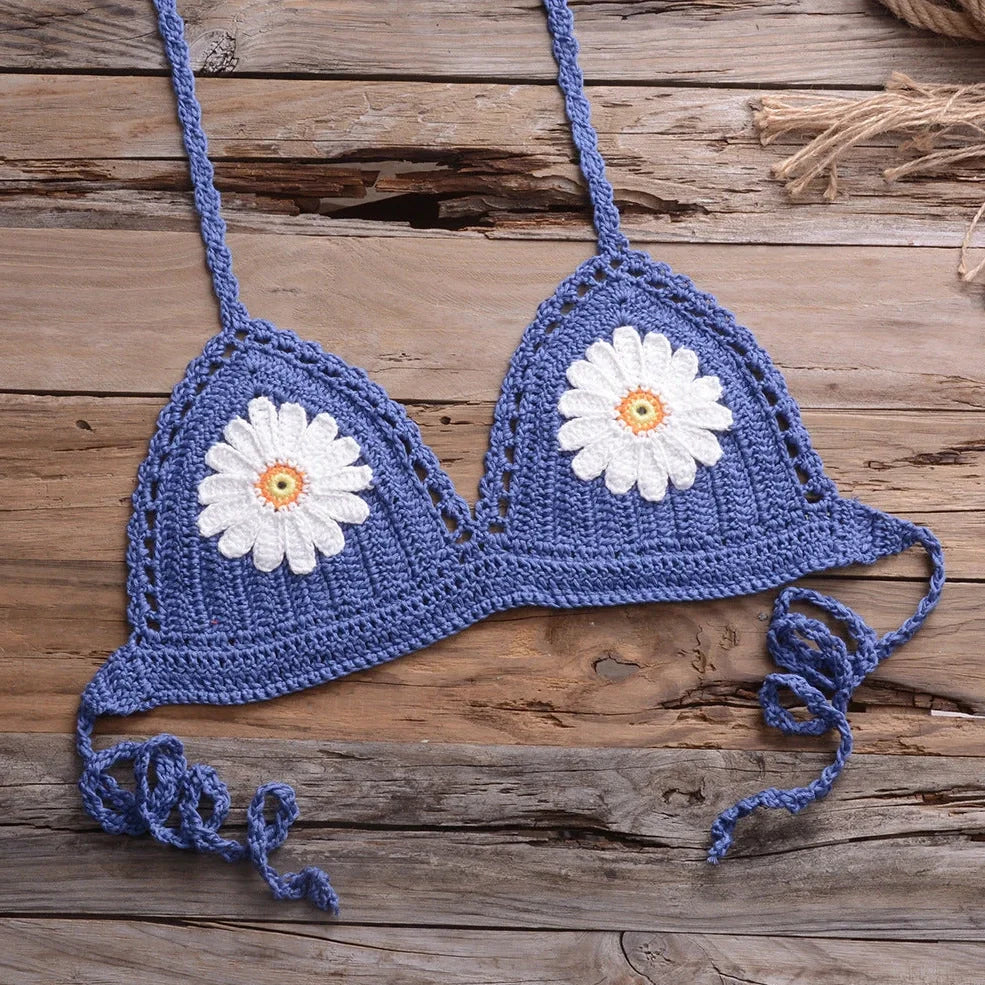 Two-piece bikini set in cotton-blend fabric with acrylic, showing jacket and pants in various colours like khaki and light blue