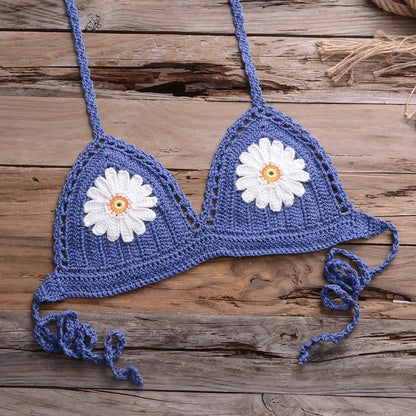 Two-piece bikini set in cotton-blend fabric with acrylic, showing jacket and pants in various colours like khaki and light blue