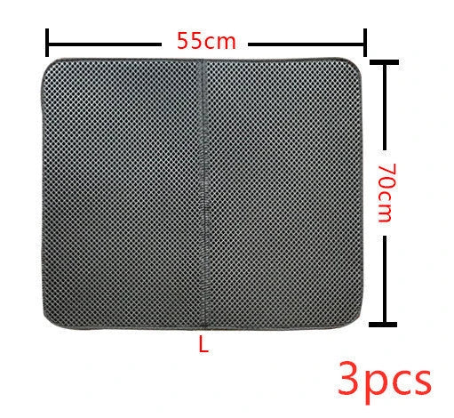 Versatile cat litter mat in different sizes and colors, featuring a dual-layer design to trap litter and protect floors
