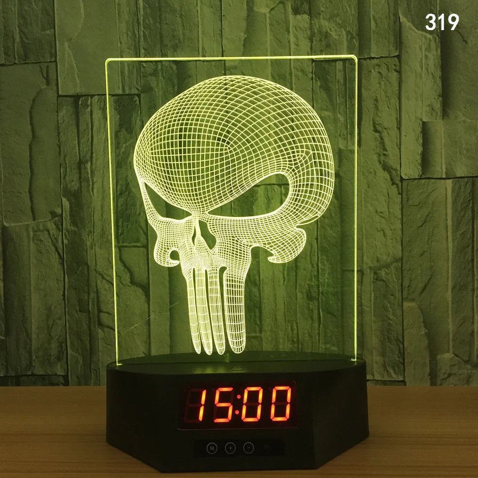 Blue dolphin-shaped table lamp with glowing 3D design and remote control on wooden surface