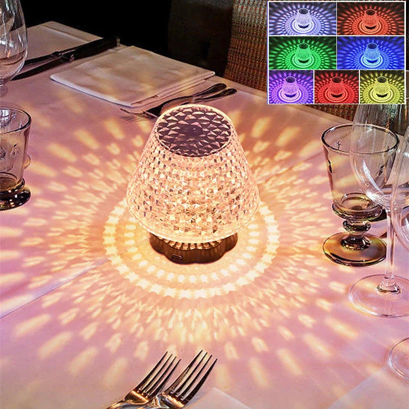 Diamond Crystal Lamp with USB touch sensor and elegant crystal design