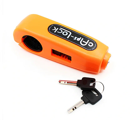 Caps motorcycle lock with 12mm steel shackle in six colours including red, yellow, blue, orange, black, green