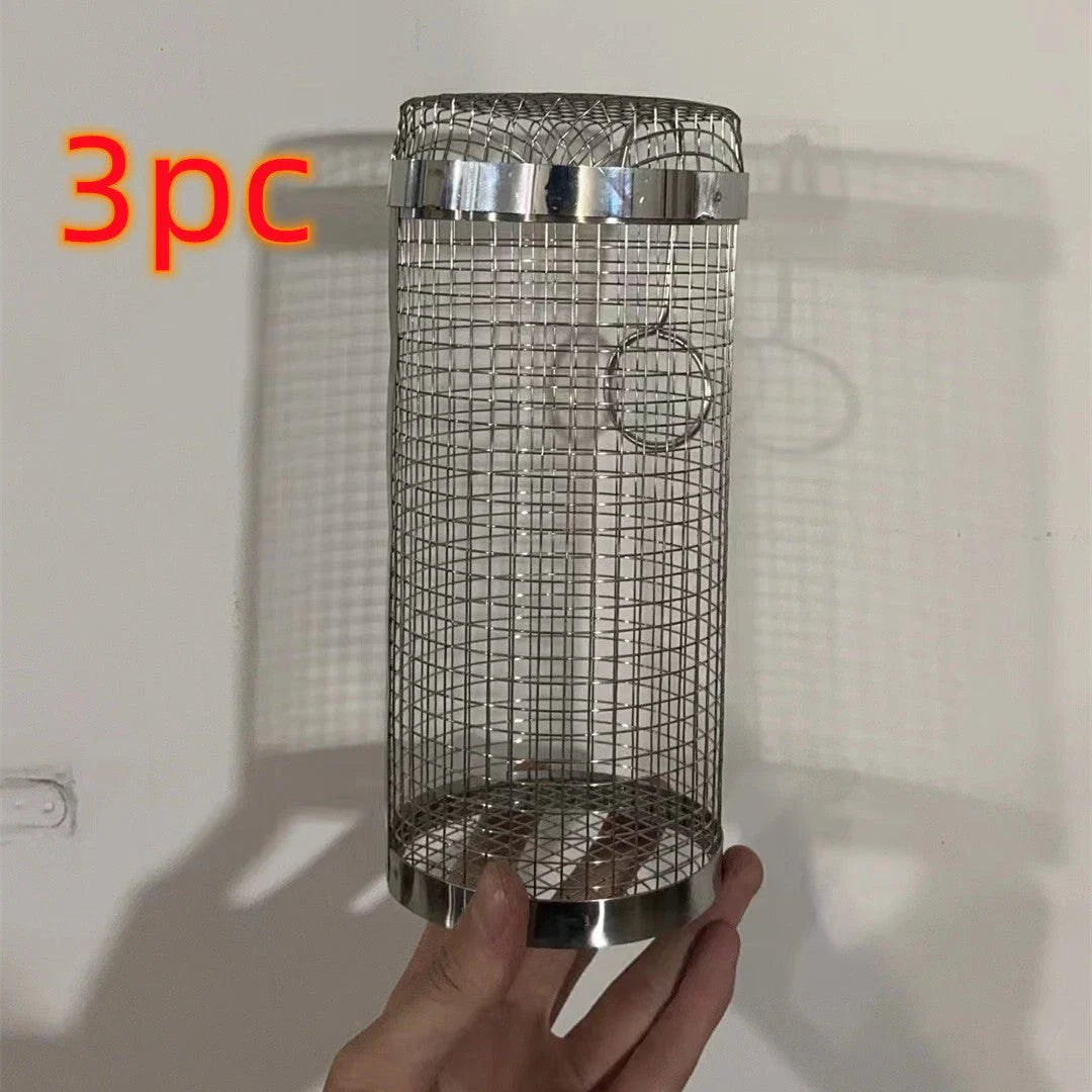 Stainless steel mesh grill basket for cooking a variety of foods on the barbecue