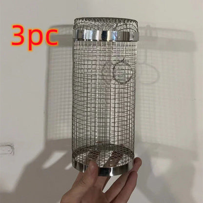 Stainless steel mesh grill basket for cooking a variety of foods on the barbecue