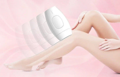 Powerful laser hair removal system with adjustable intensity levels, skin sensor, and versatile usage for face, bikini, underarms, and more