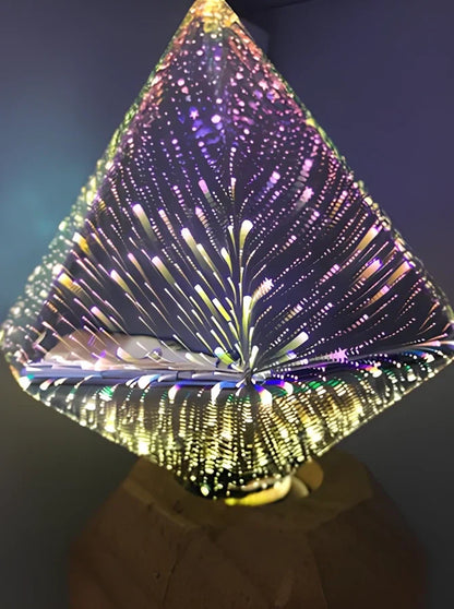 ST64 G95 3D star LED decorative bulb with colourful lighting effects and silver plated glass