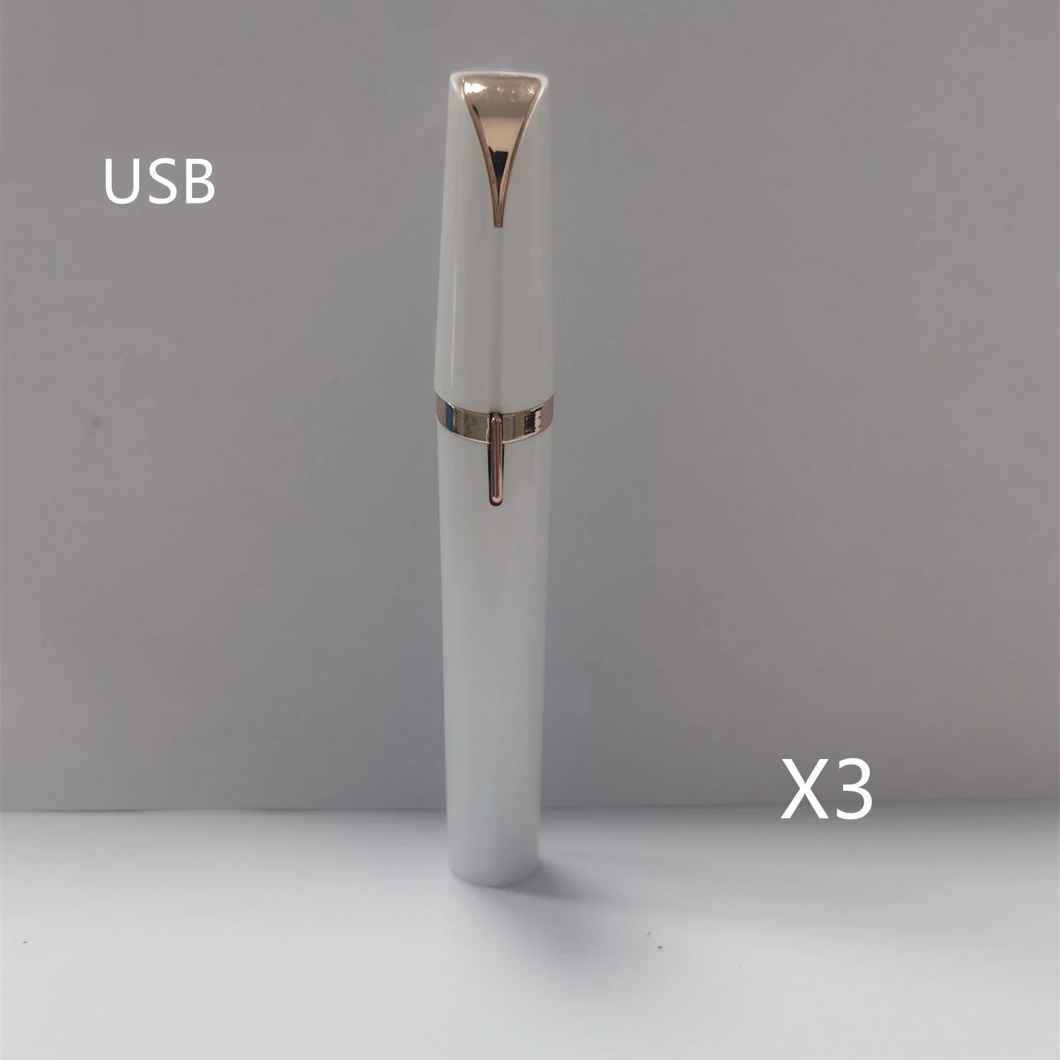 Mini electric eyebrow trimmer with LED light and gold plated head