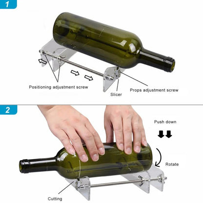 DIY glass bottle cutter tool with adjustable stand for cutting 0.5-2 inch diameter bottles to 5 inch length
