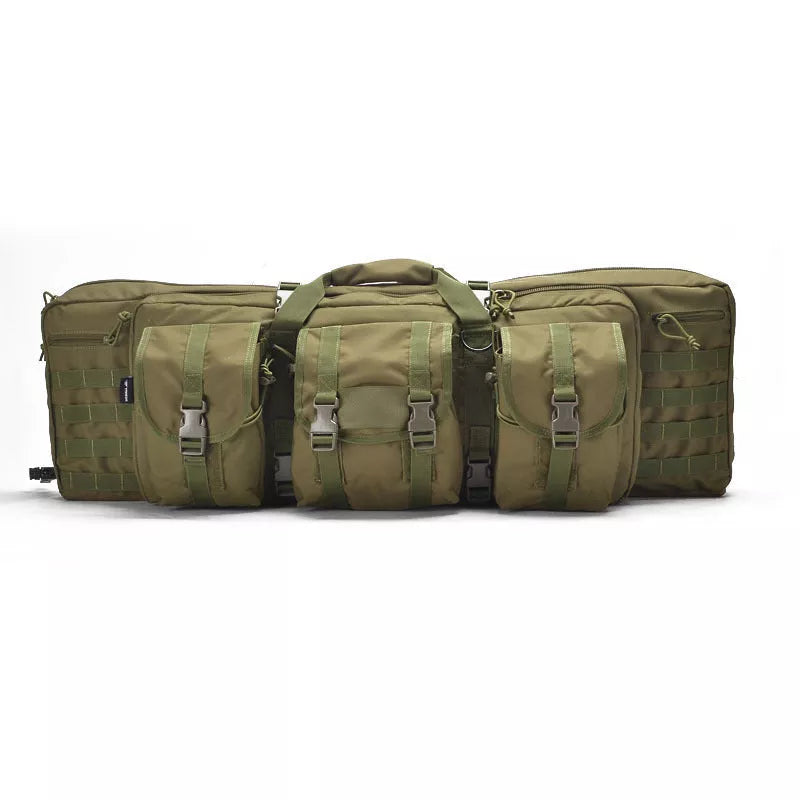 Tactical multifunctional backpack in khaki, black, or army green with 45L capacity and waterproof fabric